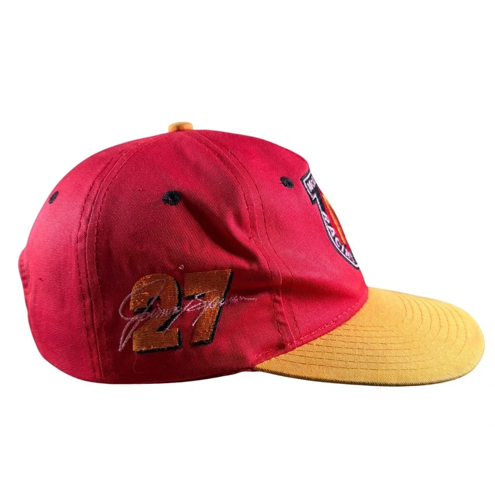 Vintage 90s Jimmy Spencer McDonalds Racing Team #27 Snapback Hat Red NASCAR Car